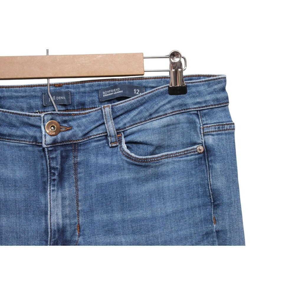 J Jill Jeans Size 12 Boyfriend Straight Leg Ankle Blue Stretch Denim Preppy - Picture 6 of 12